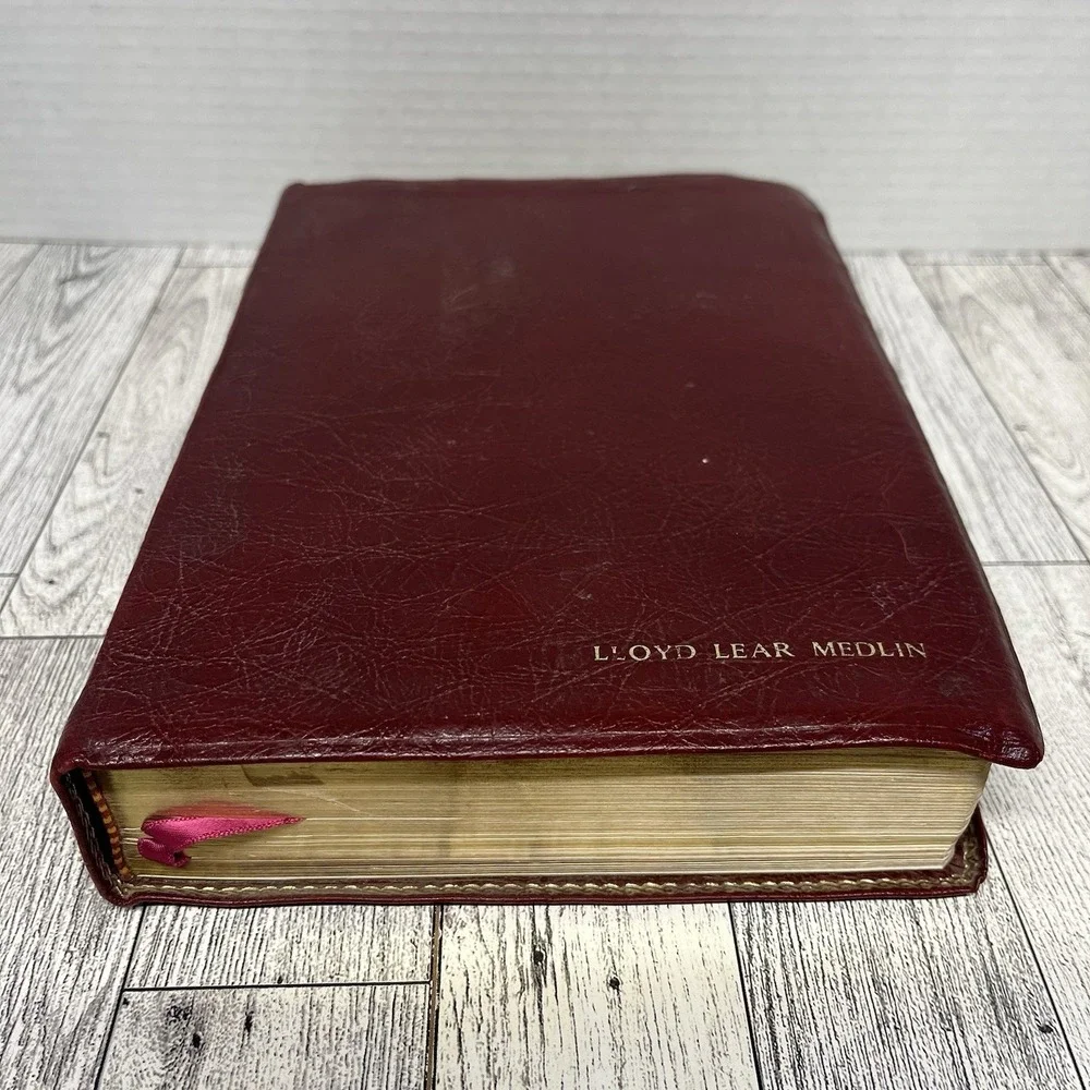 Liberty Annotated Study Bible KJV 1988 Leather Maroon Falwell Gospel Hour EUC